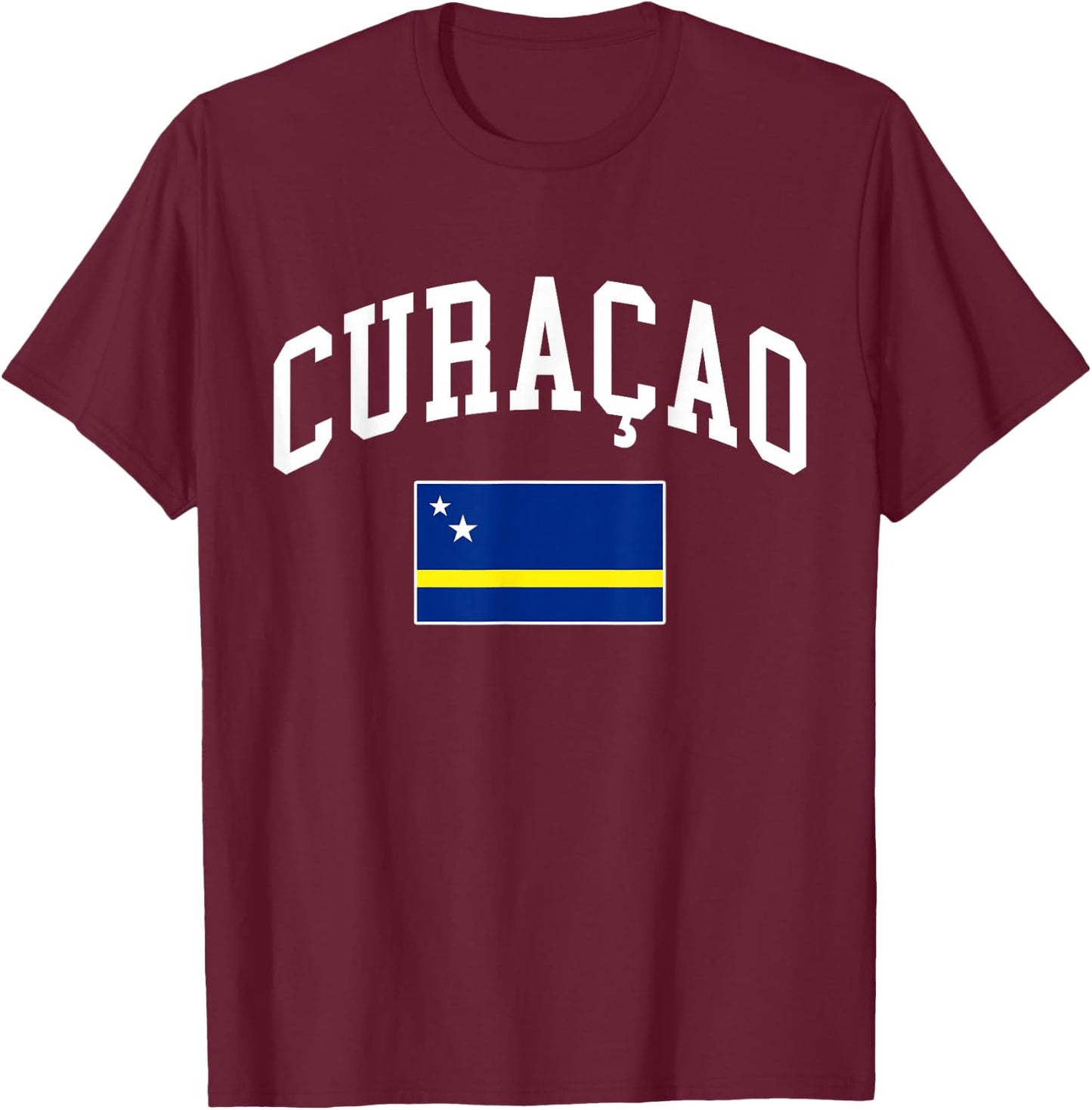 Curaçao Curaçaoan Flag Curacao Retro Vintage Classic Graphic T-Shirt - T-Shirt | Maroon