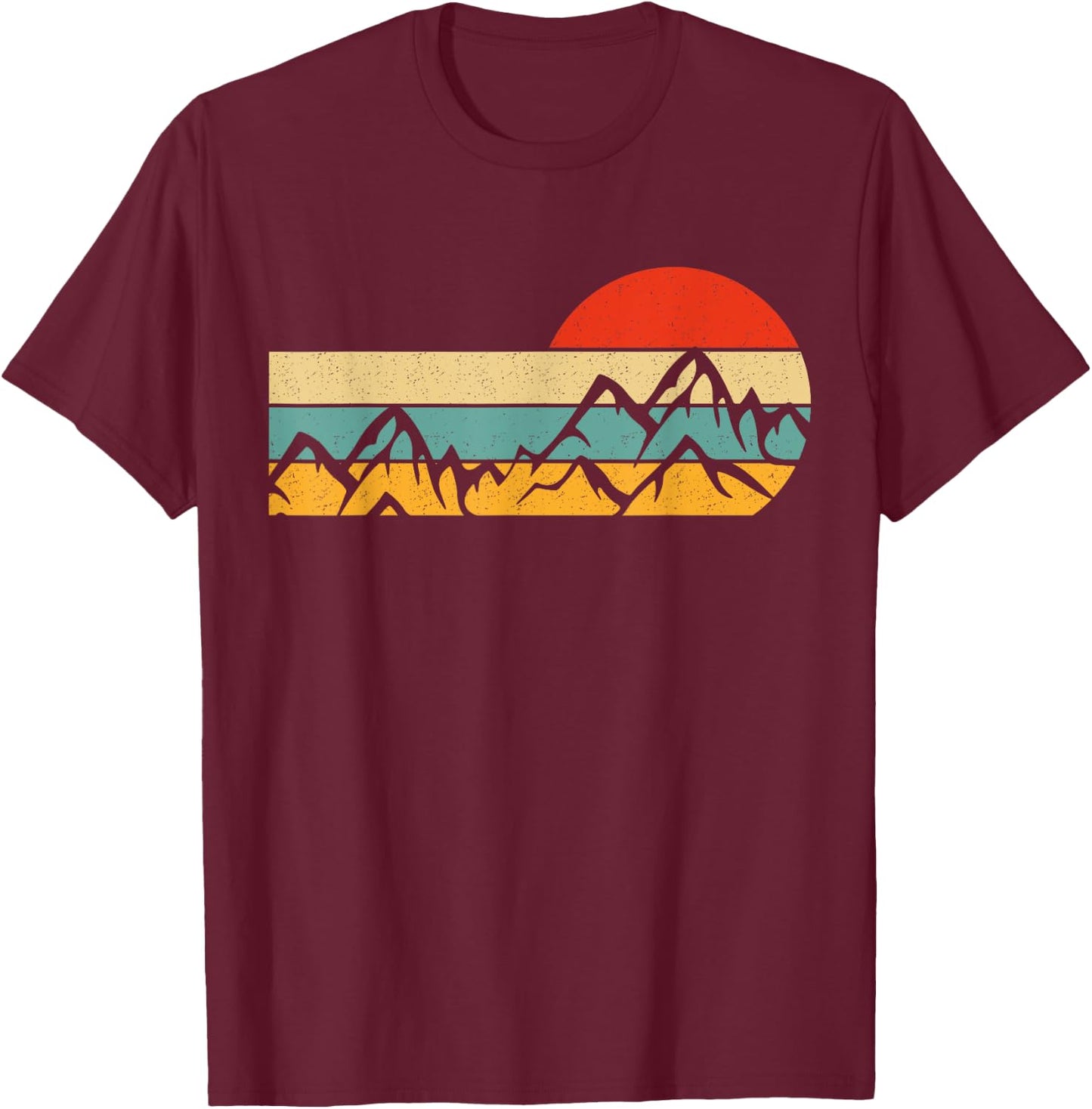 Hiking Design Men Forest Retro Outdoors Mountain Hiking T-Shirt - T-Shirt | Maroon