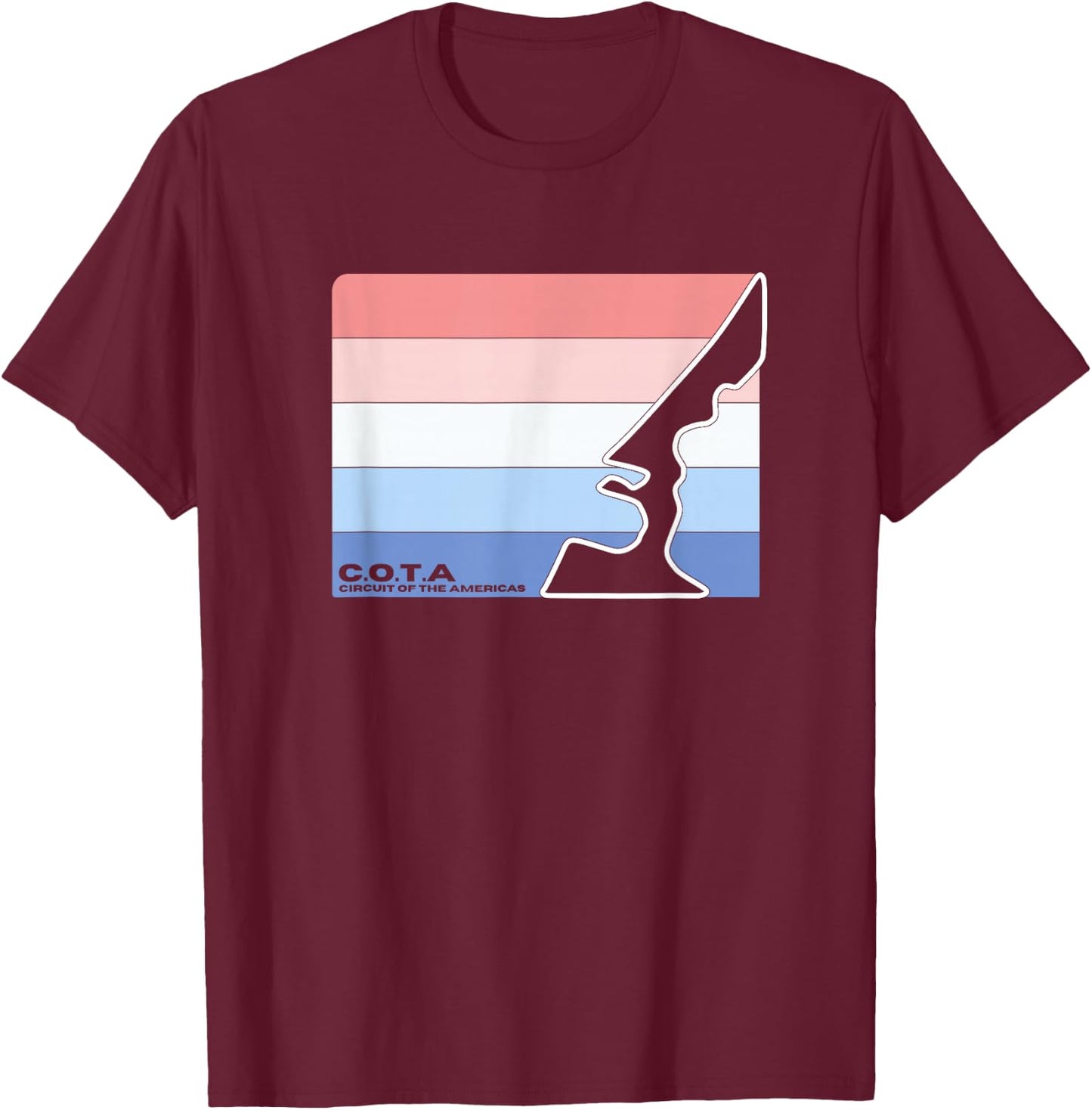 COTA USA Racetrack Map Layout T-Shirt - T-Shirt | Maroon