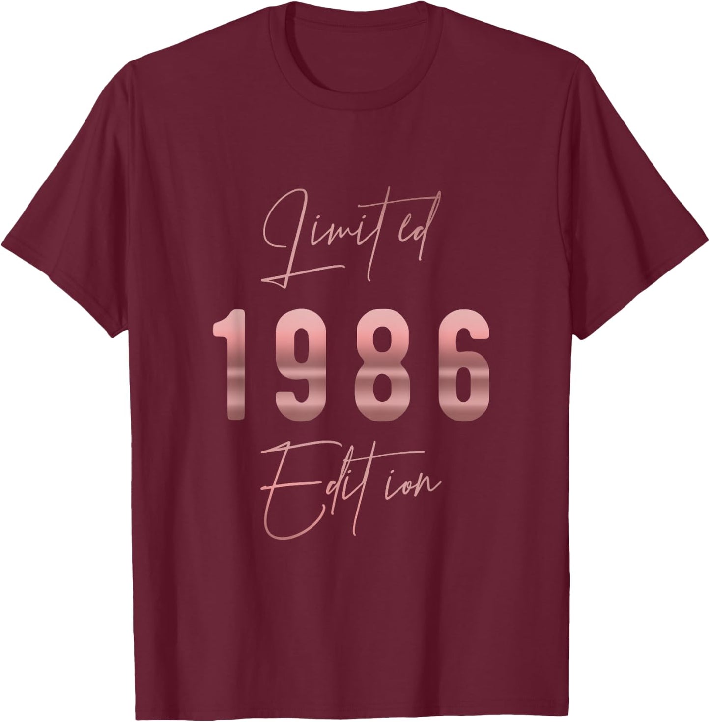 Limited Edition 1986 Birthyear Birthday T-Shirt - T-Shirt | Maroon