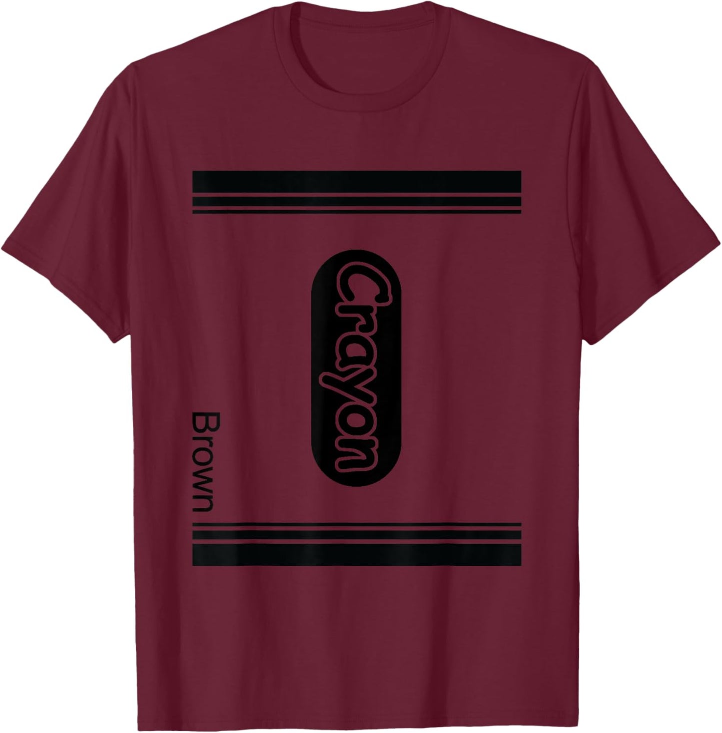 Brown Crayon Costume Outfit For Halloween Party T-Shirt - T-Shirt | Maroon