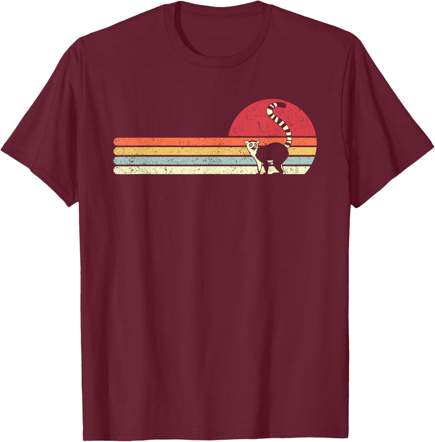 Lemur, Lemuren Vintage Shirt T-Shirt - T-Shirt | Maroon