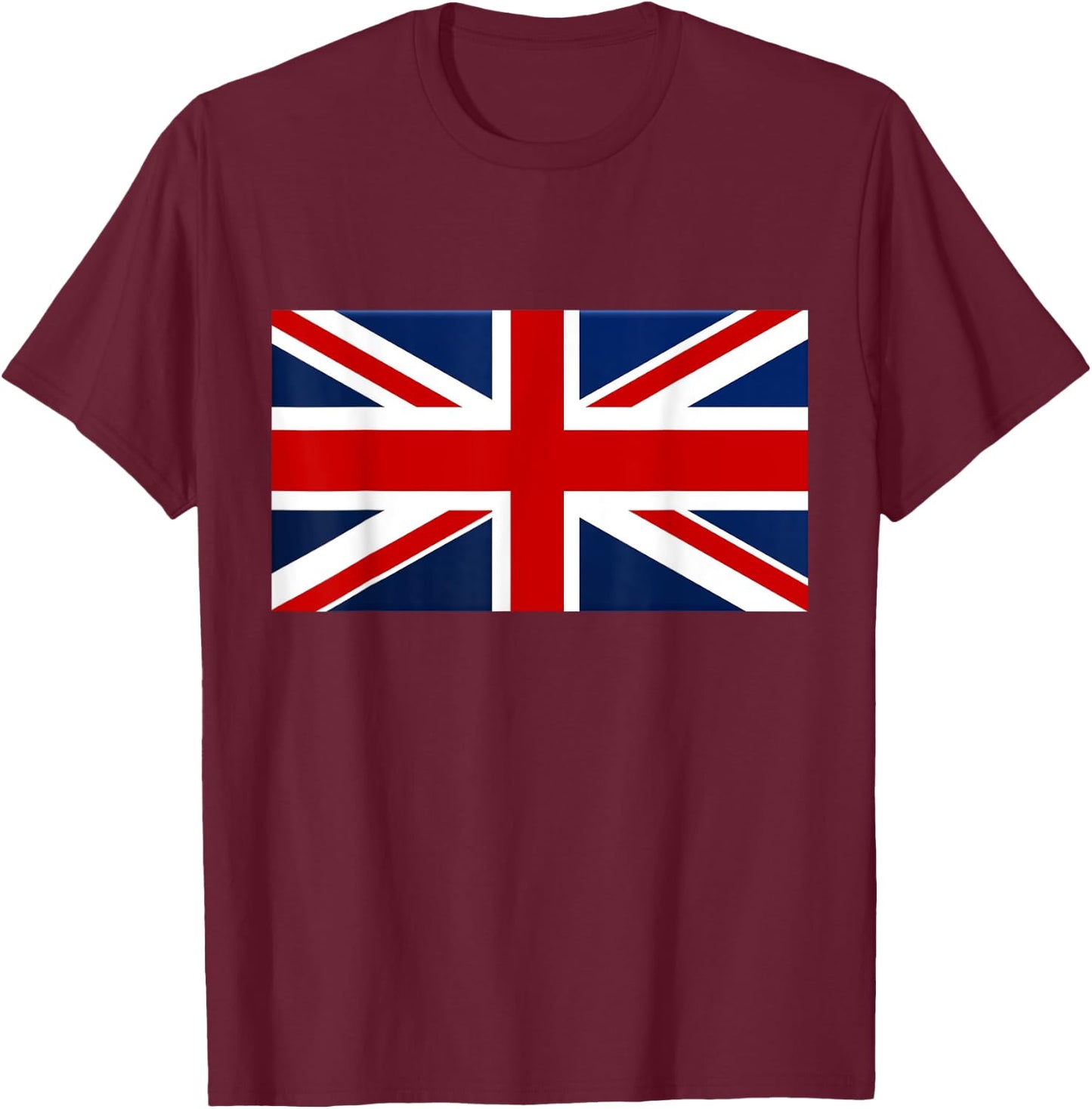 Union Jack Flag , Black, S T-Shirt - T-Shirt | Maroon