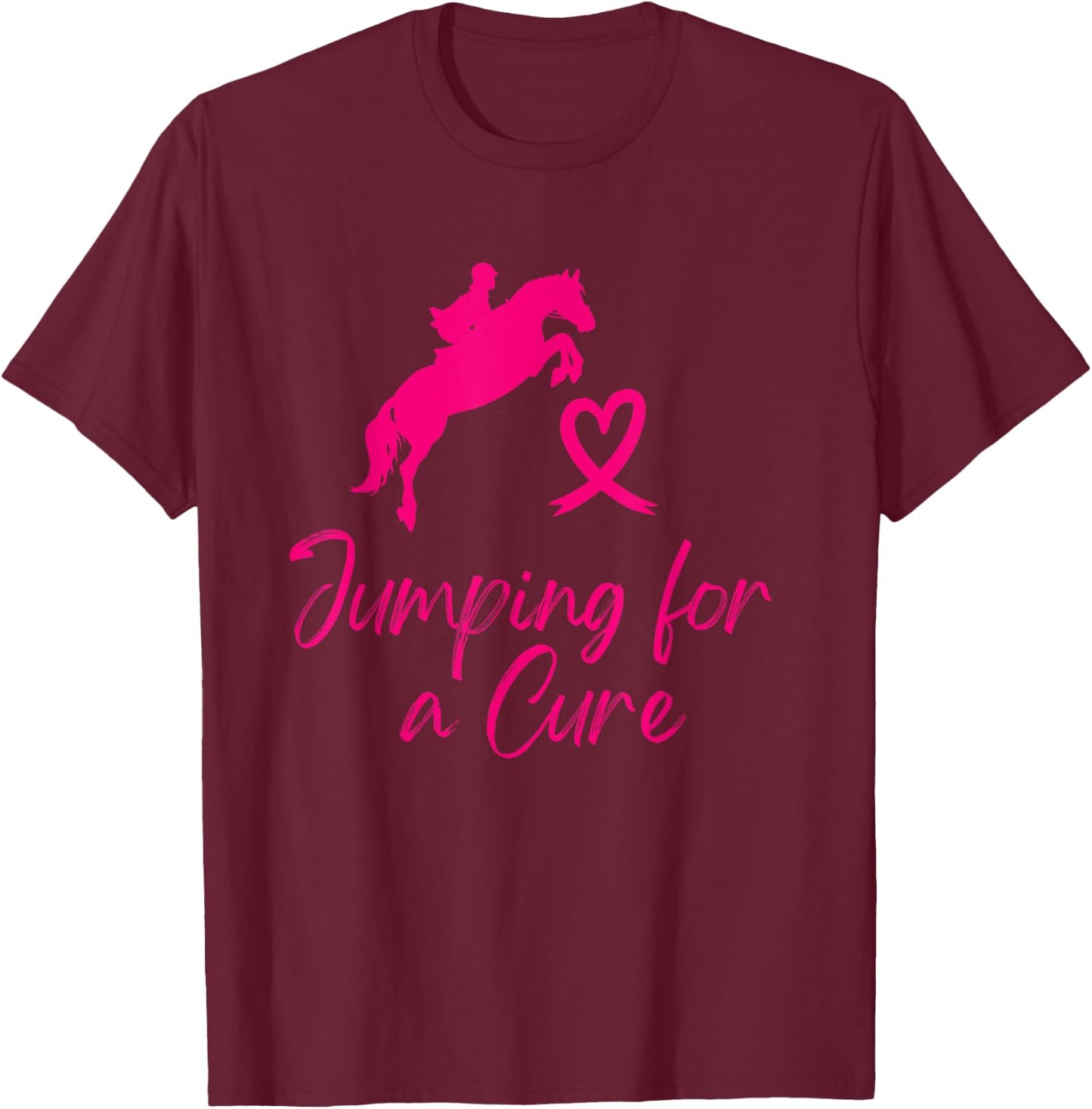 Willow Gate Breast Cancer Awareness - Women's Adults - Black - Small - Short Sleeve - Classic Fit - - Horse Themed - Breast Cancer Awareness Themed Original Stylish T-Shirt - T-Shirt | Maroon