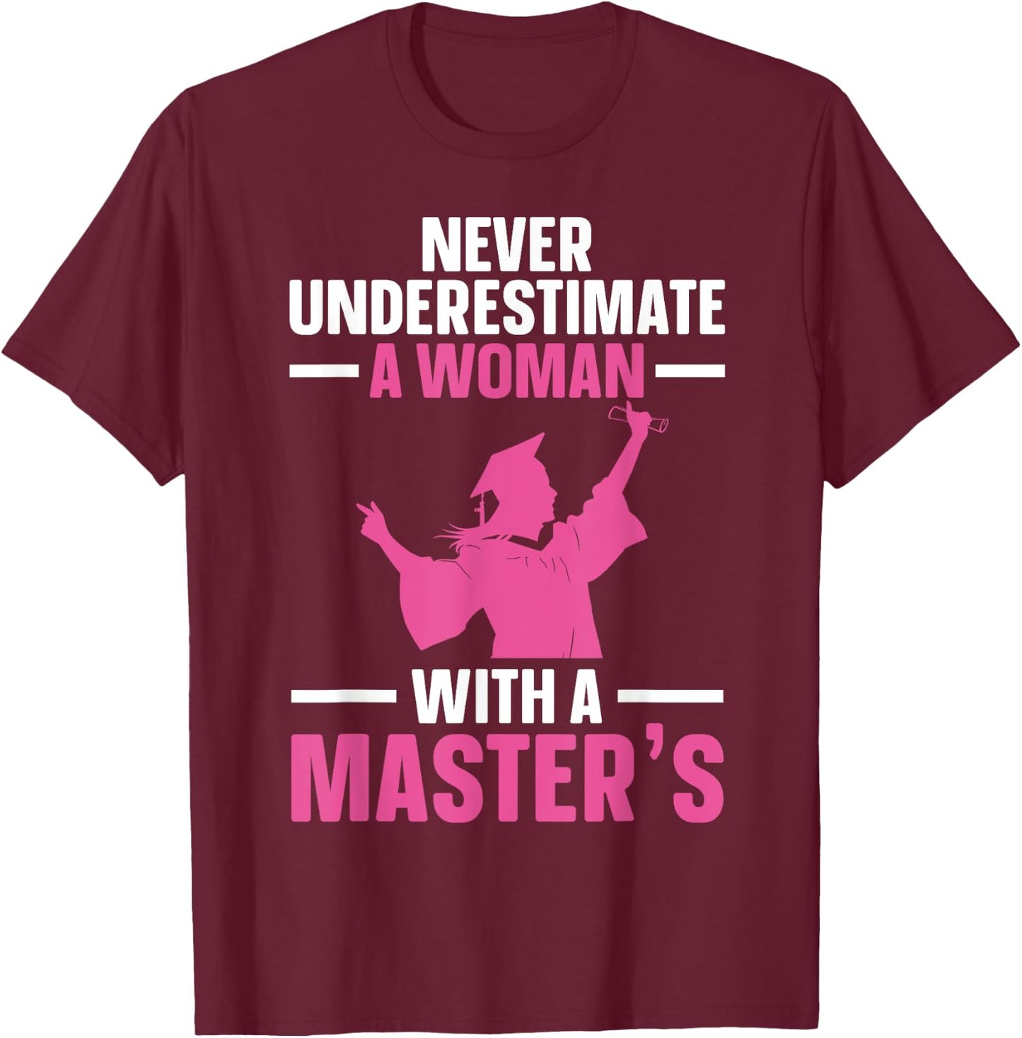 Masters Degree Graduation Art Girls Masters Degree T-Shirt - T-Shirt | Maroon