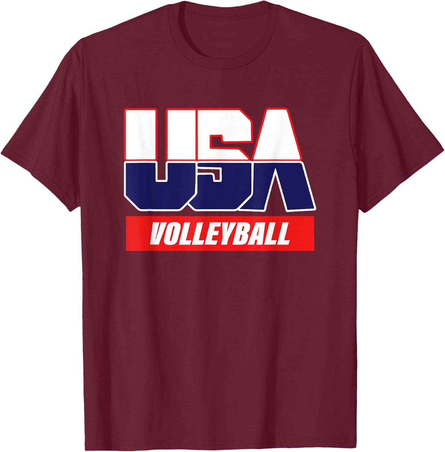 USA Team volleyball - men & women American sports T-Shirt - T-Shirt | Maroon