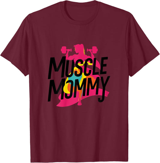 Muscle Mommy Mama Fitnessstudio T-Shirt - T-Shirt | Maroon