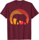 Retro Vintage Elephant 70s 80s Elephant Wild Animals Lover T-Shirt - T-Shirt | Maroon