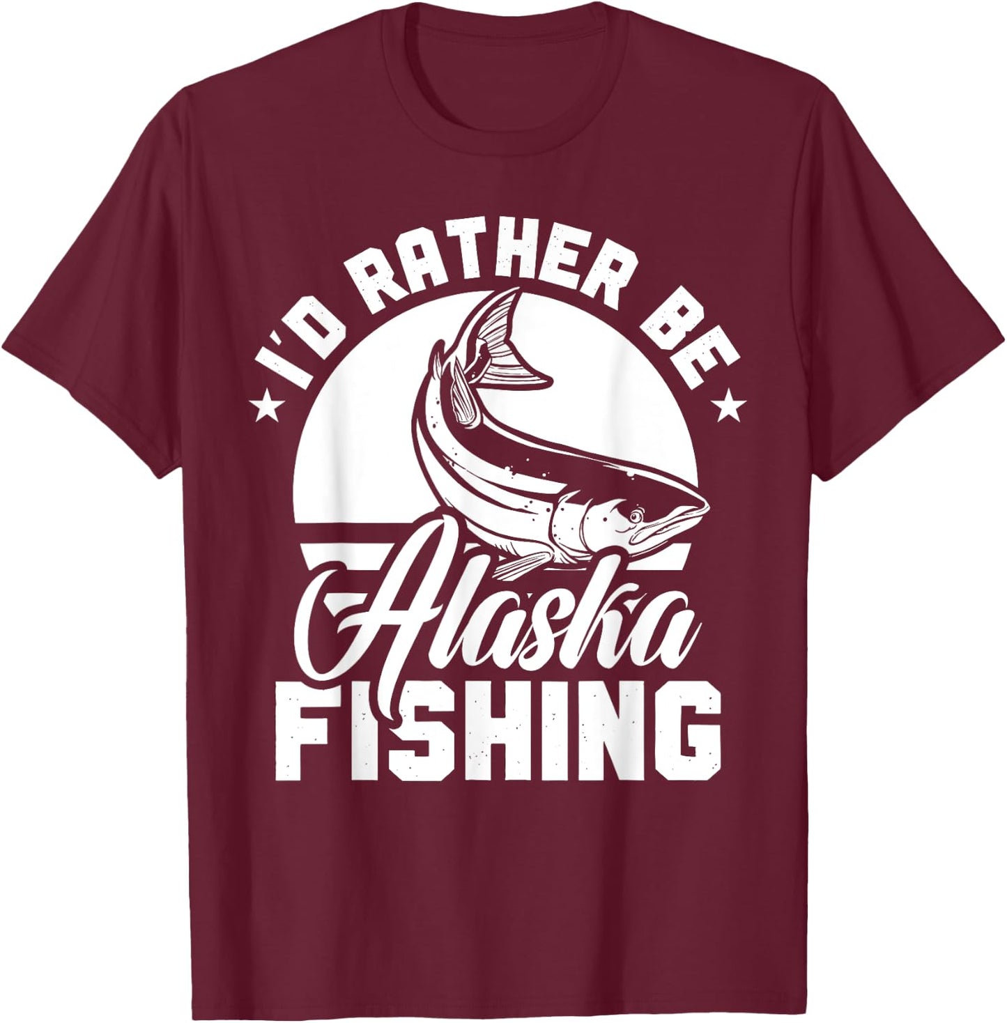Alaska Fishing Lovers Alaskan Salmon Fish Women Men T-Shirt - T-Shirt | Maroon