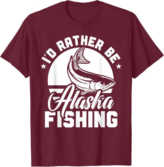 Alaska Fishing Lovers Alaskan Salmon Fish Women Men T-Shirt - T-Shirt | Maroon