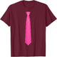 Pink Striped Tie, Necktie Funny Dress Graphic T-Shirt - T-Shirt | Maroon