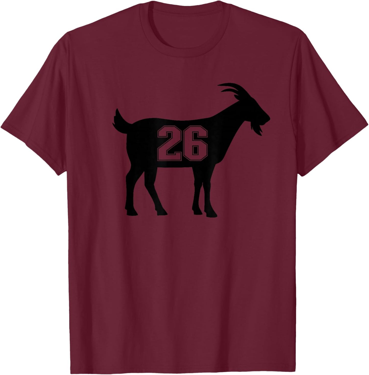 Goat 26 G.O.A.T. Number Twenty-six Goat T-Shirt - T-Shirt | Maroon