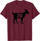 Goat 26 G.O.A.T. Number Twenty-six Goat T-Shirt - T-Shirt | Maroon