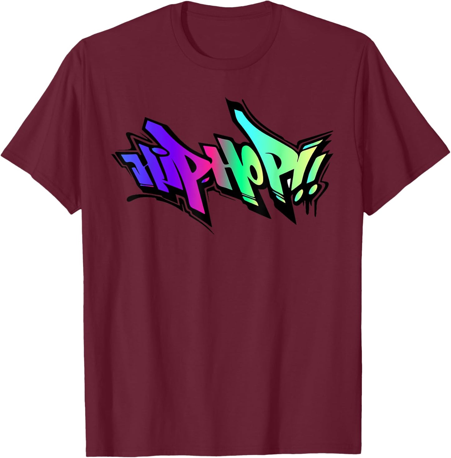 Love Hip Hop Rap Musik, Musiker, cool, regenbogenfarben, bunt T-Shirt - T-Shirt | Maroon