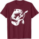 Beaver Playing Electric Guitar Rock Star Guitarist T-Shirt - T-Shirt | Maroon