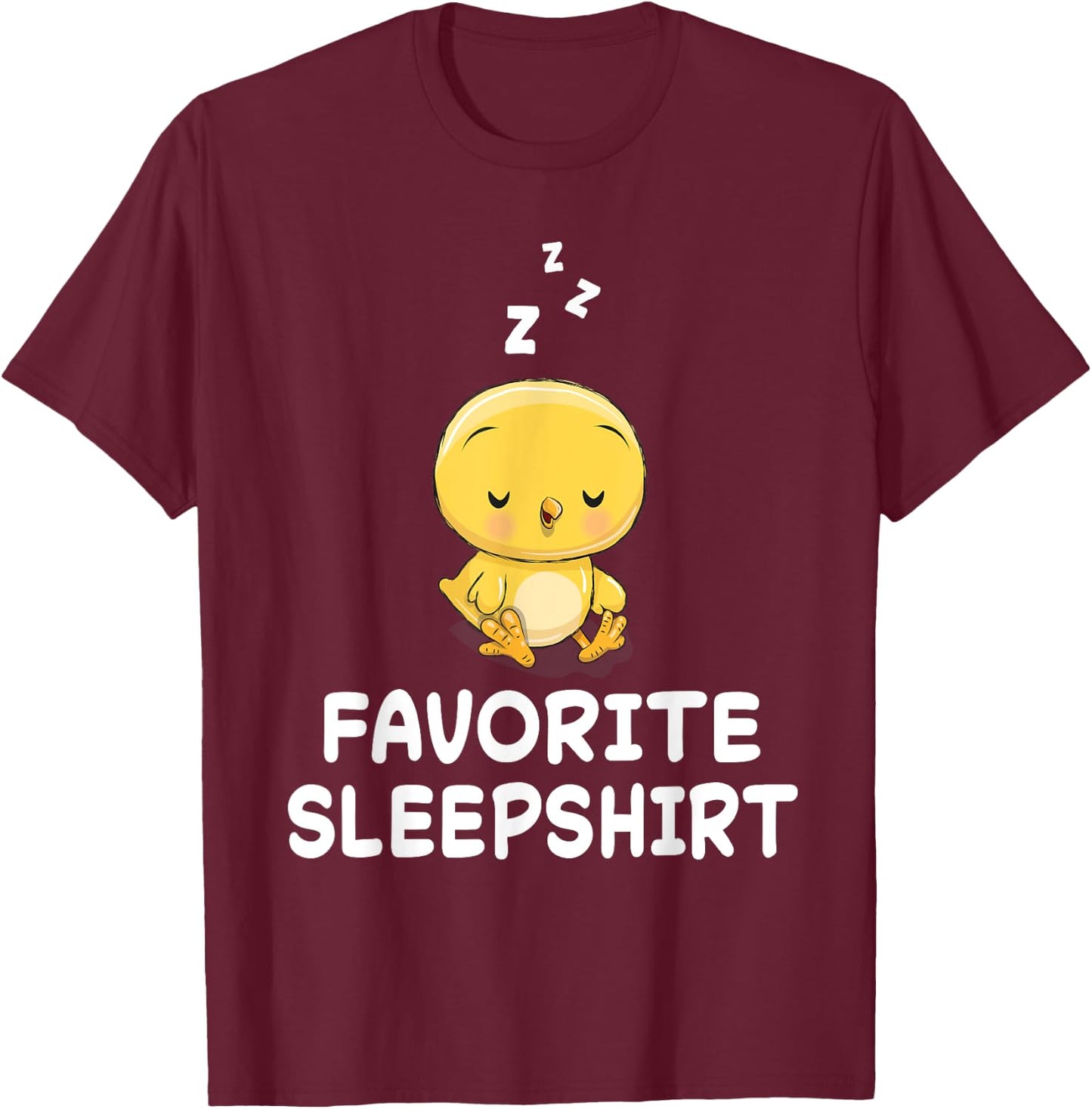 Chick Chicken Nap Sleeping Sleep Pajama Nightgown T-Shirt - T-Shirt | Maroon