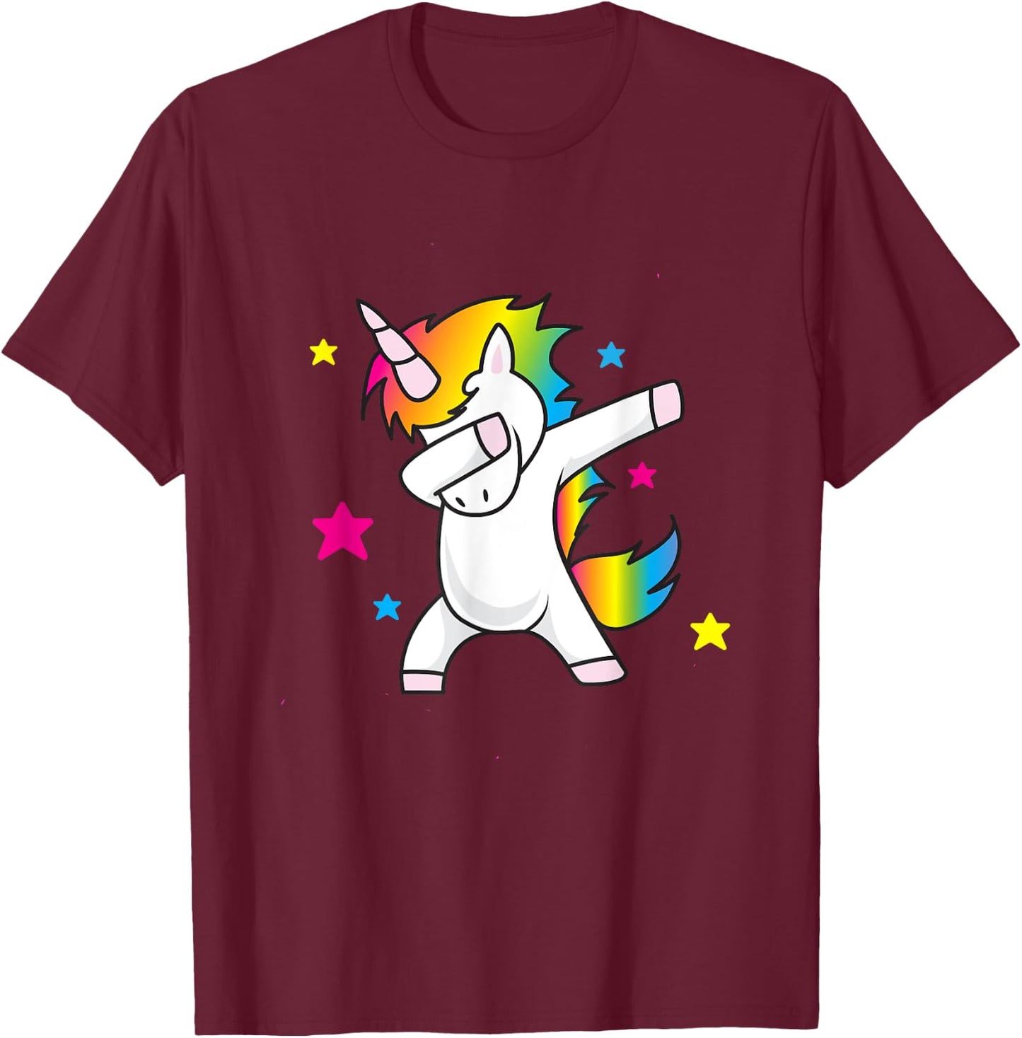 Dabbing Unicorn Funny Dance Kid's And Adults T-Shirt - T-Shirt | Maroon