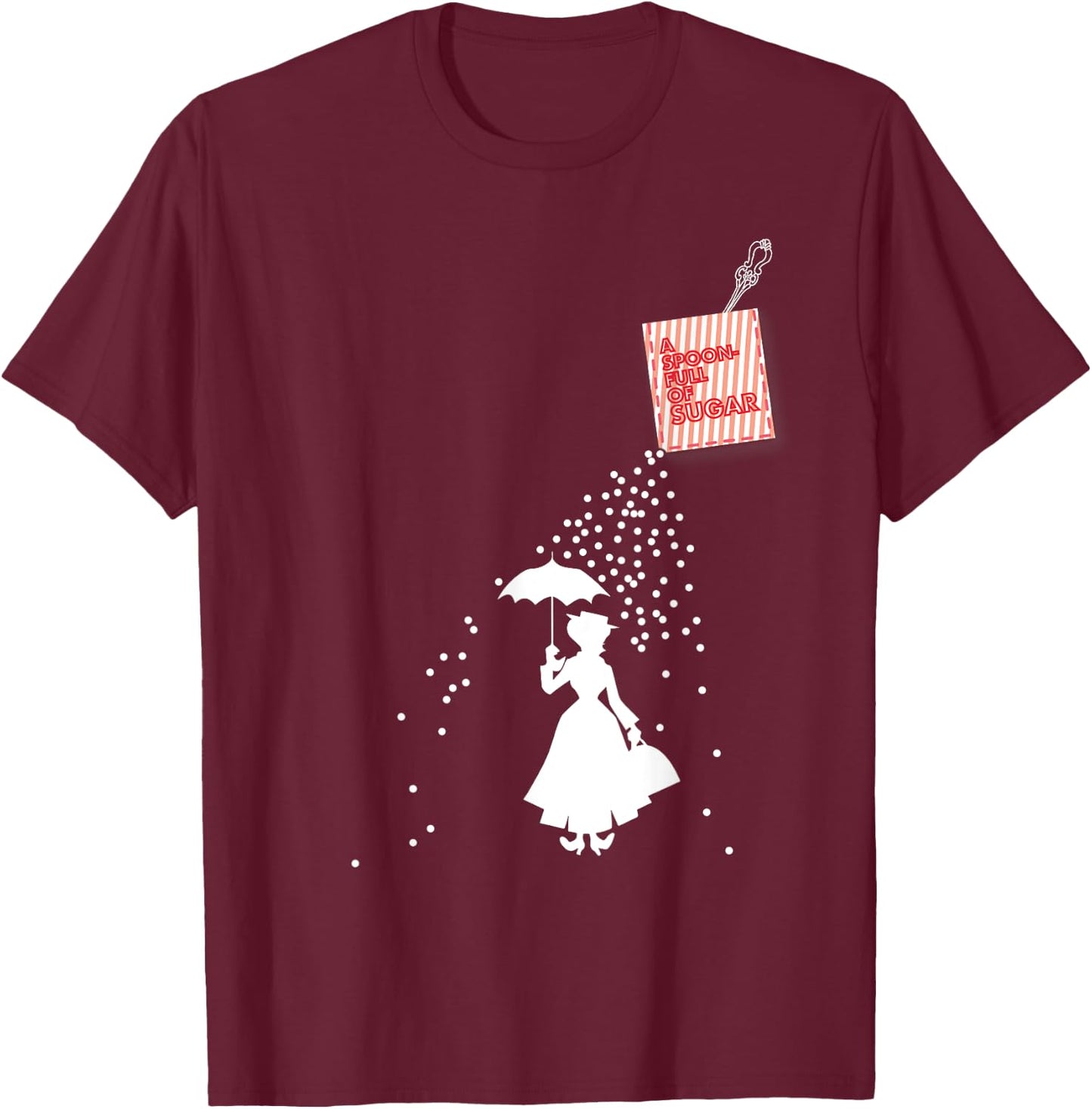 Mary Poppins Spoonfull Pocket T-Shirt - T-Shirt | Maroon
