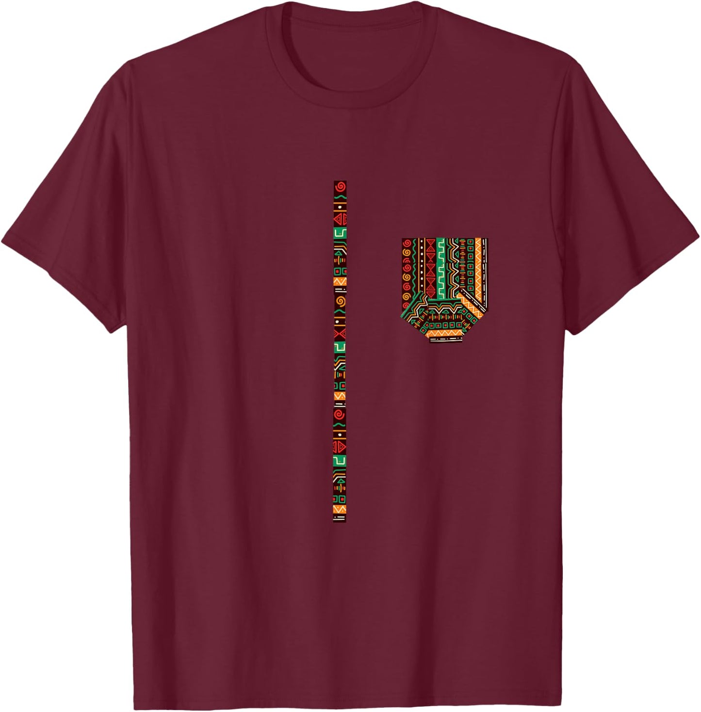 Dashiki Traditional African Print Men's T-Shirt - T-Shirt | Maroon