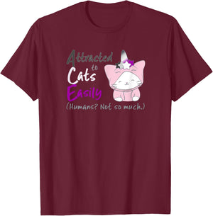 Ace Pride Unicorn Cat Kawaii Anime T Shirt for Asexual Women T-Shirt - T-Shirt | Maroon