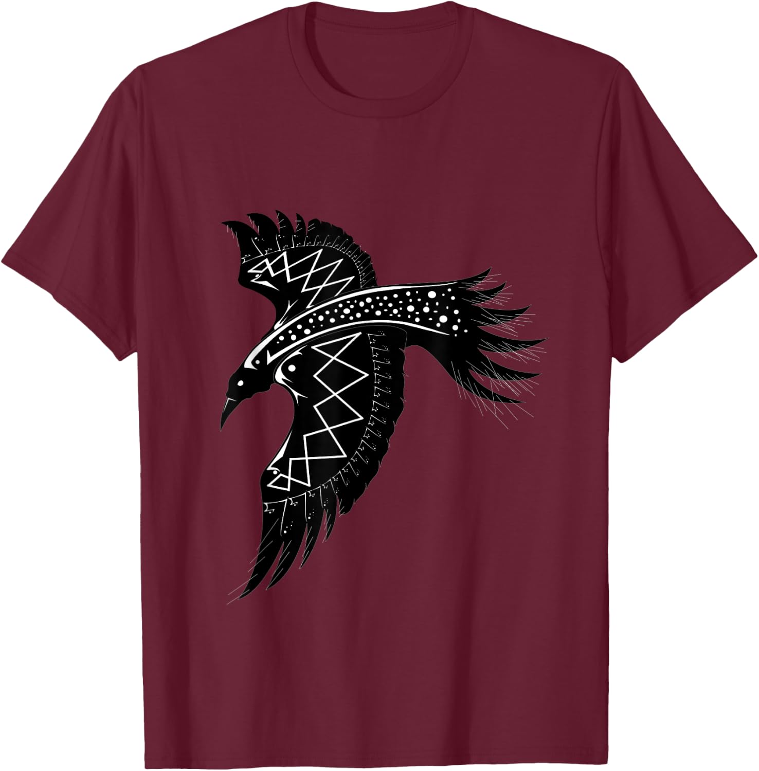 Crow Raven Norse Viking style Gift Vikings lover T-Shirt - T-Shirt | Maroon
