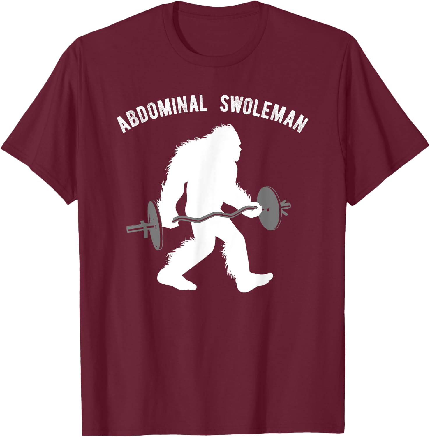 Fun Lifting Yeti Shirt, Abdominal Swoleman Gift T-Shirt - T-Shirt | Maroon