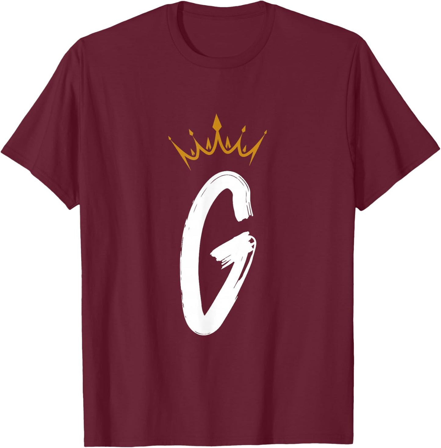 Queen King Letter G - Favorite Letter With Crown Alphabet T-Shirt - T-Shirt | Maroon