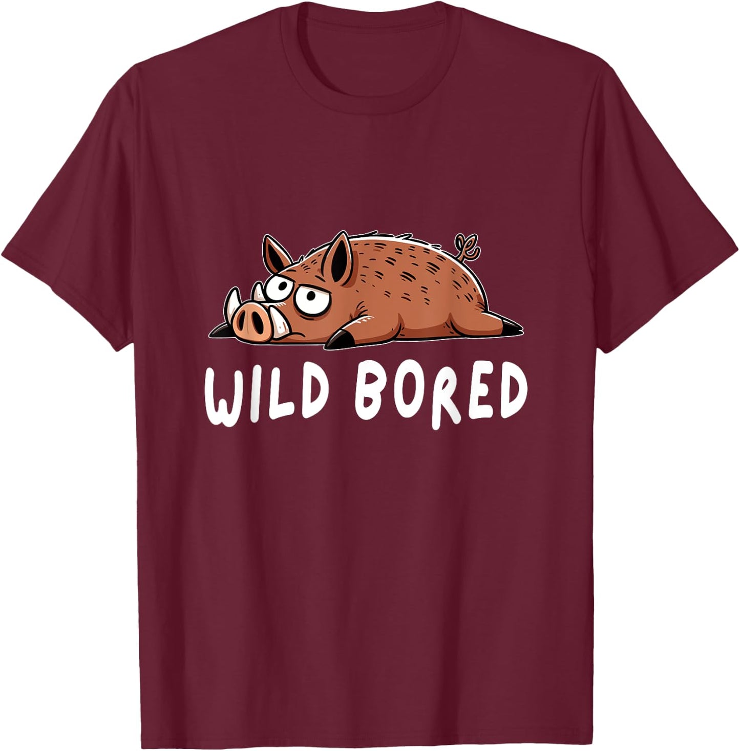 Funny Pig Wild Boar T-Shirt - T-Shirt | Maroon