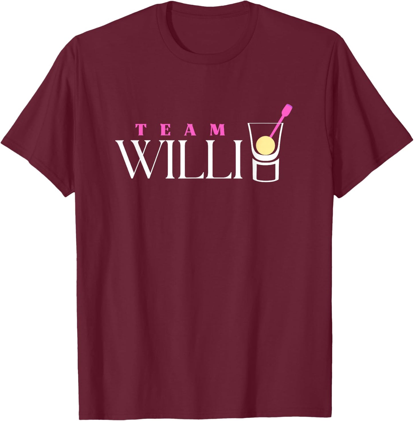 Team Willi | Williams Christ Pear Schnapps Shot Apres Ski , black T-Shirt - T-Shirt | Maroon