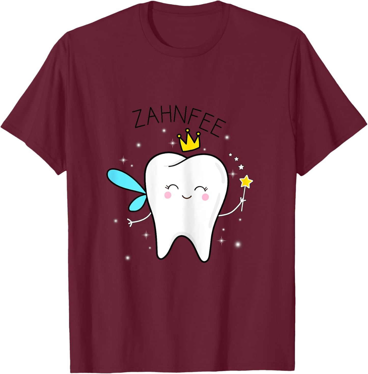 Tooth Fairy Carnival Party Costume Fancy Dress Fairy , White T-Shirt - T-Shirt | Maroon