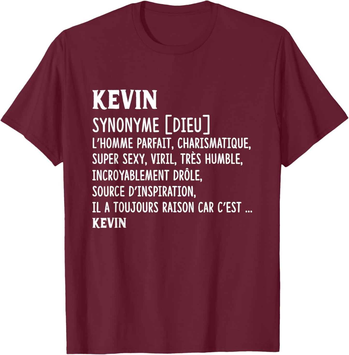 Men's Humor Name Custom Kevin Definition T-Shirt - T-Shirt | Maroon