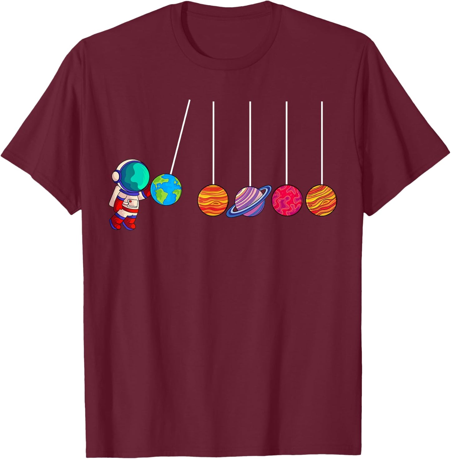 Astrophysicist Planet Cradle Astronomy T-Shirt - T-Shirt | Maroon