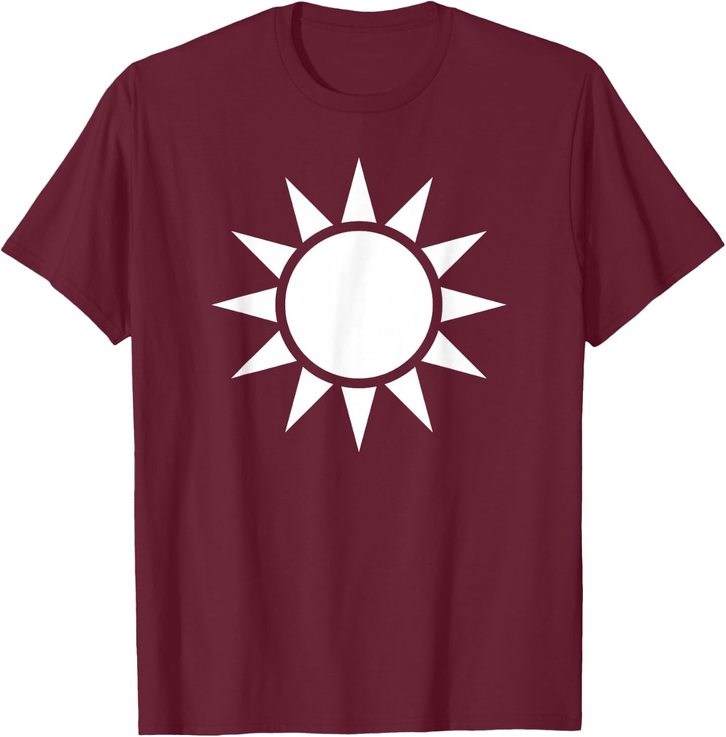 Taiwan Sun Symbol Flag Seal Roc T-Shirt - T-Shirt | Maroon