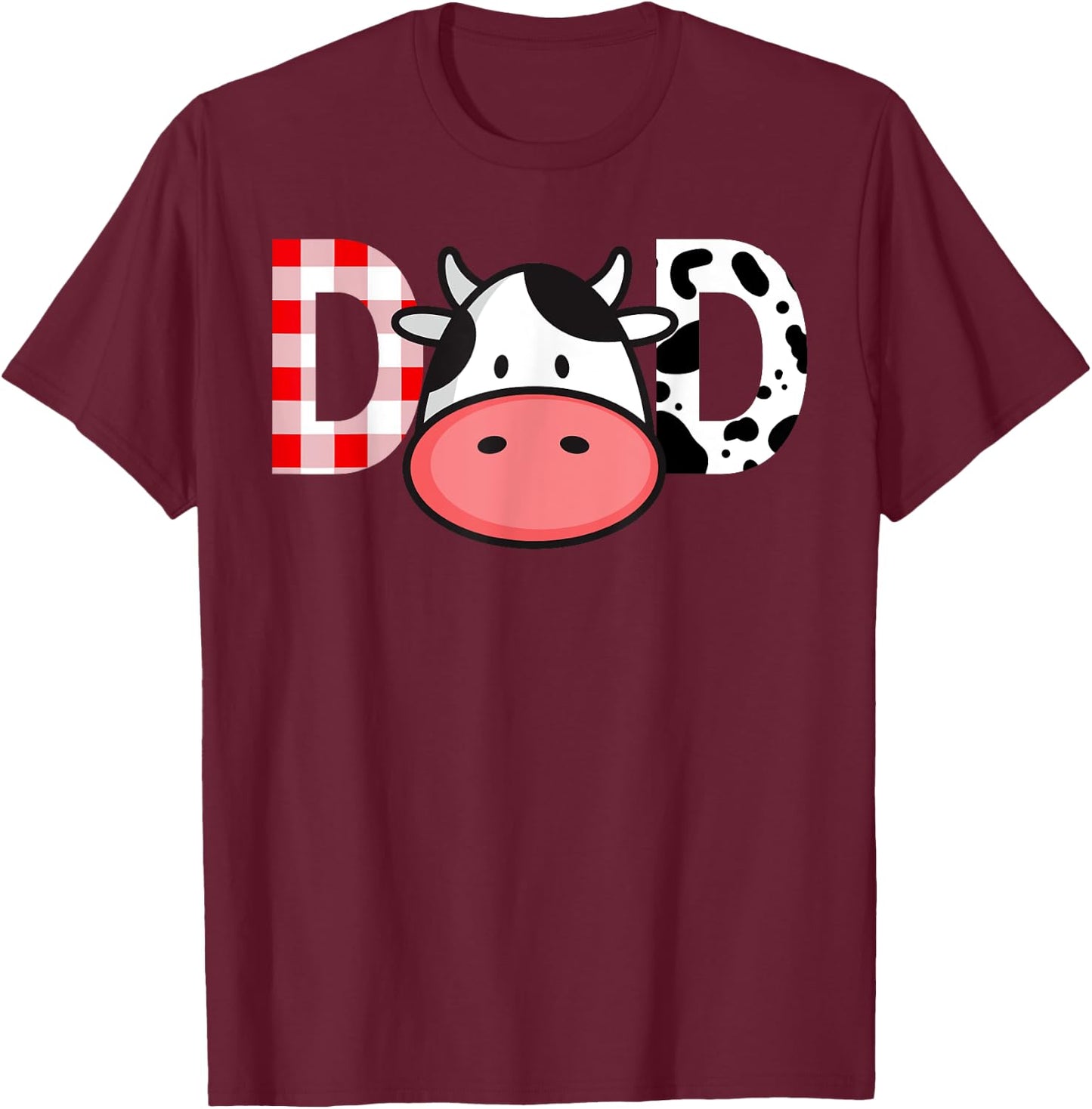 Cow Mom or Dad Birthday Farm Birthday Party T-Shirt - T-Shirt | Maroon