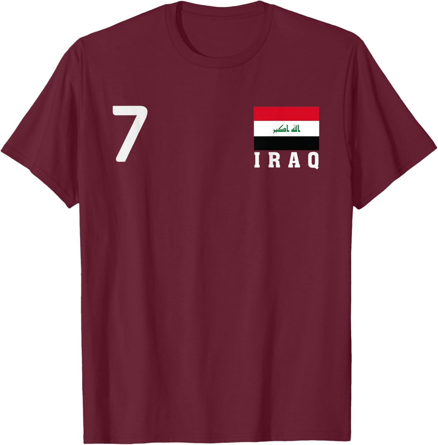 Iraq Number National Flag Country Pride Heritage T-Shirt - T-Shirt | Maroon