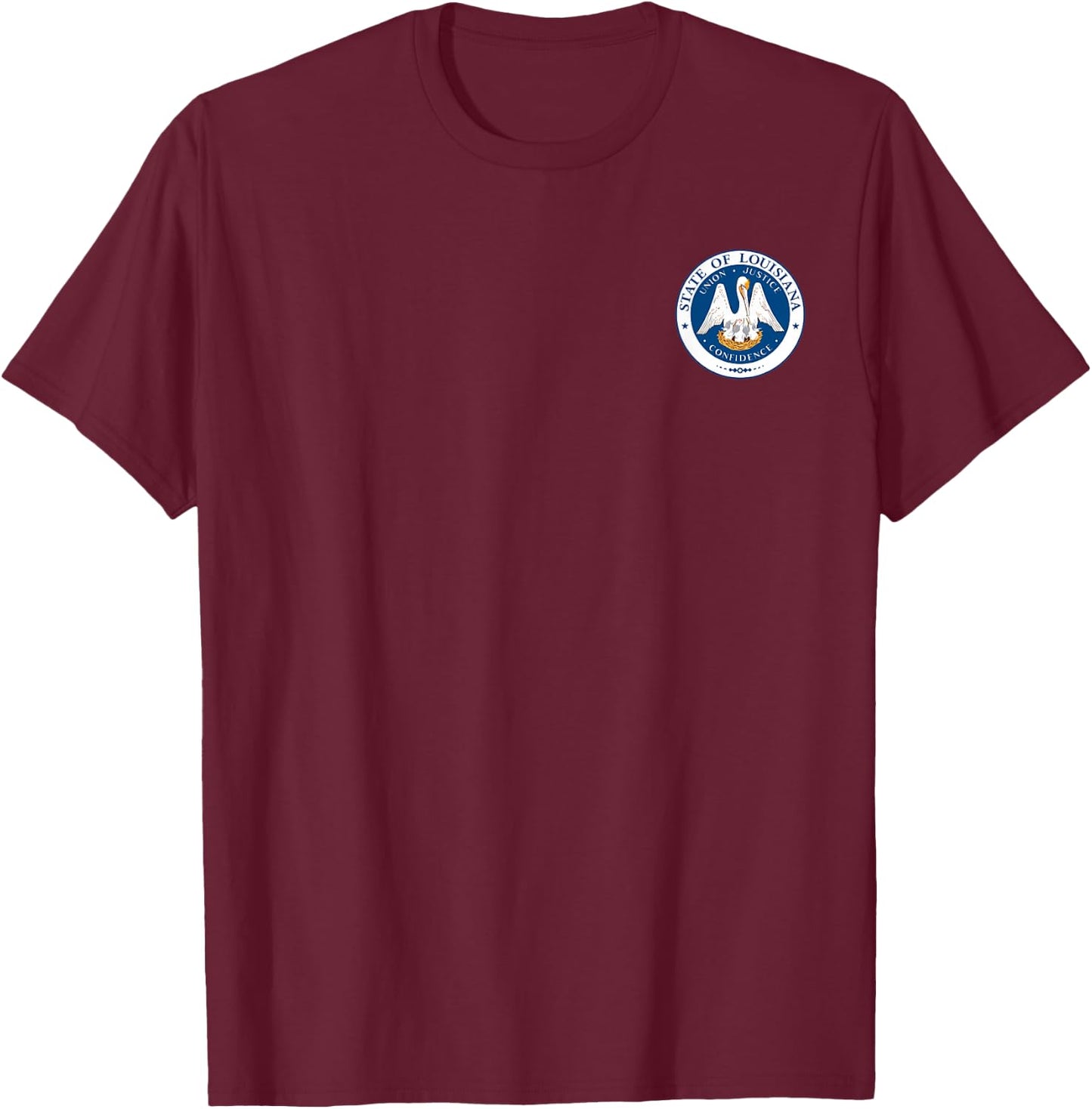 Louisiana State Seal Pelican Flag T-Shirt - T-Shirt | Maroon