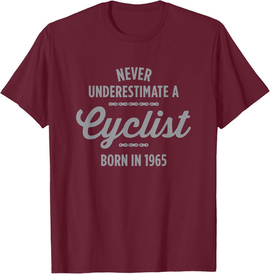 60 Year Old Cyclist Bike Rider Biking 1965 60th Birthday T-Shirt - T-Shirt | Maroon
