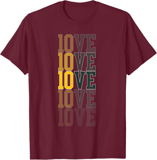 Feel The 10VE Jordan Quarterback Love American Football T-Shirt - T-Shirt | Maroon