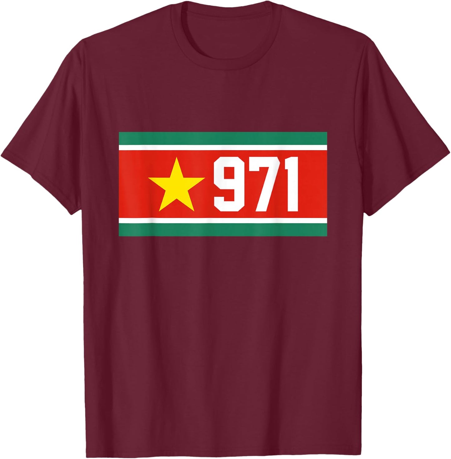Guadeloupe Flag of Guadeloupe Guadeloupe 971 Gwada T-Shirt - T-Shirt | Maroon