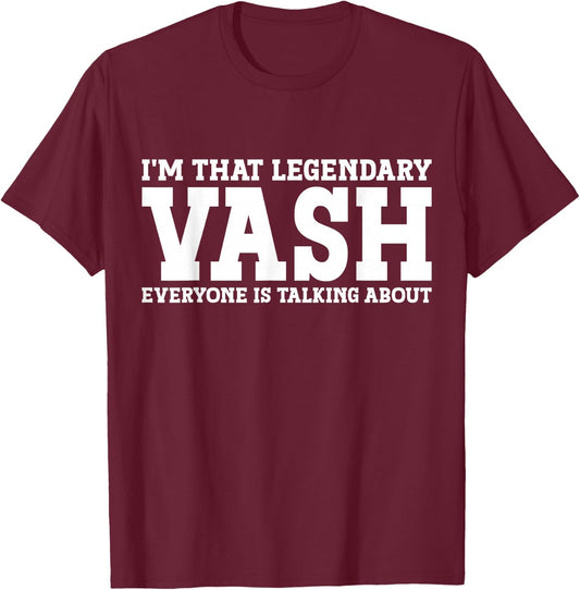 Vash Personal Name First Name Funny Vash T-Shirt - T-Shirt | Maroon