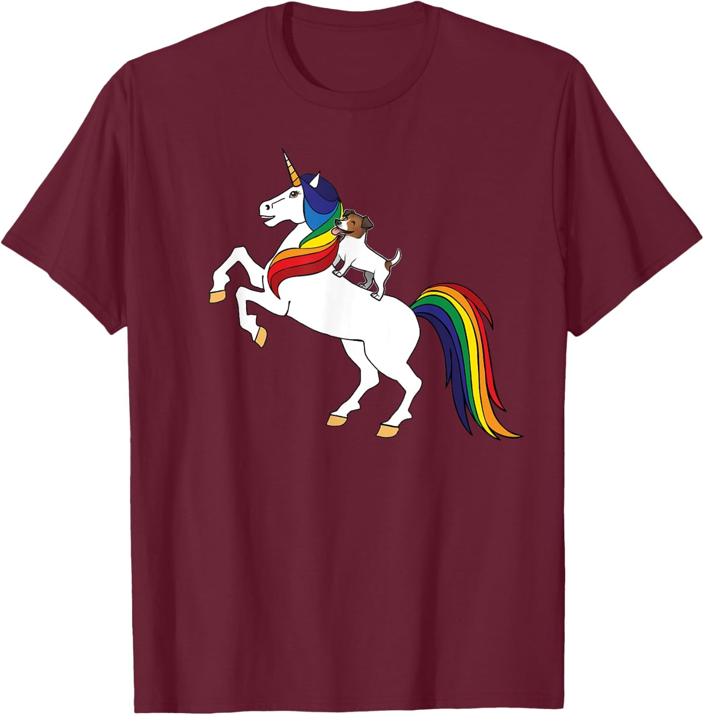 JRT Dog Lover Unicorn Kids Girls Jack Russell T-Shirt - T-Shirt | Maroon