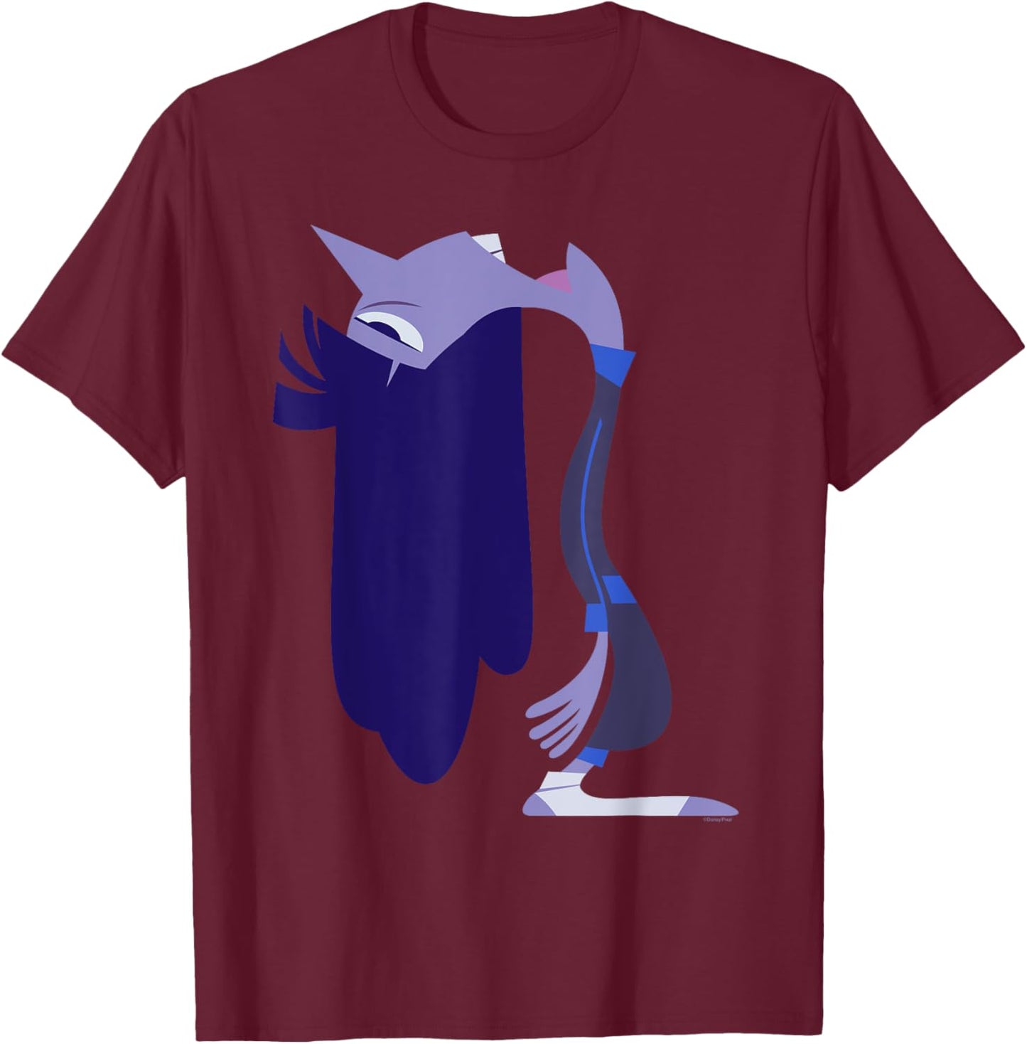 Disney and Pixar's Inside Out 2 Boredom Big Profile Costume , Black, S T-Shirt - T-Shirt | Maroon