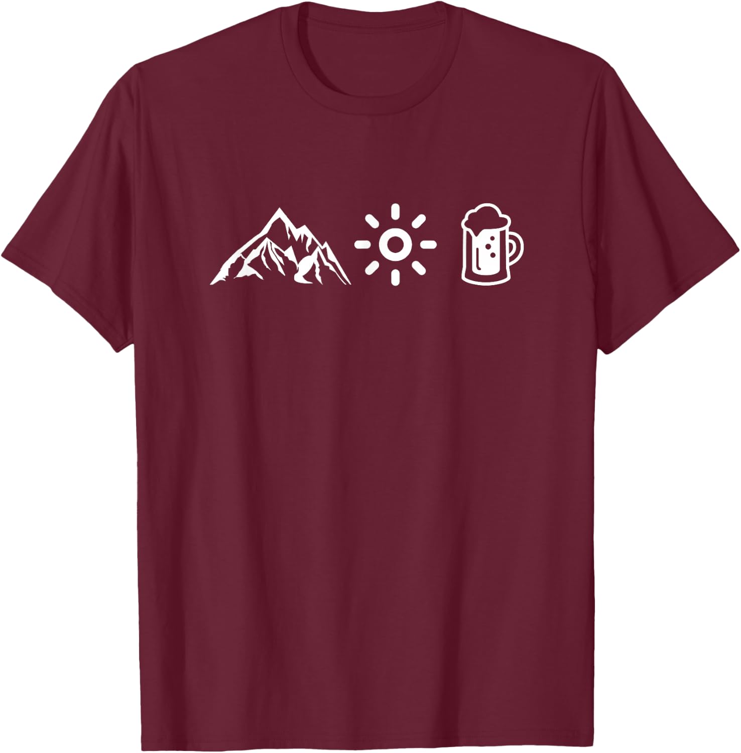 Wandern Berge Sonne Bier Outdoor Wander T-Shirt - T-Shirt | Maroon
