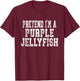 Pretend I'm A Purple Jellyfish Easy Halloween Costume T-Shirt - T-Shirt | Maroon