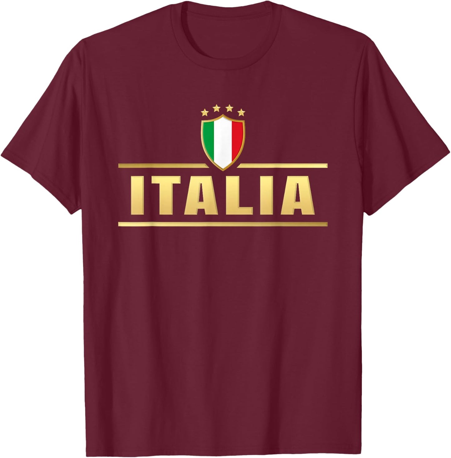 Italy Boys Kids Men Youth Italy , Black, S T-Shirt - T-Shirt | Maroon