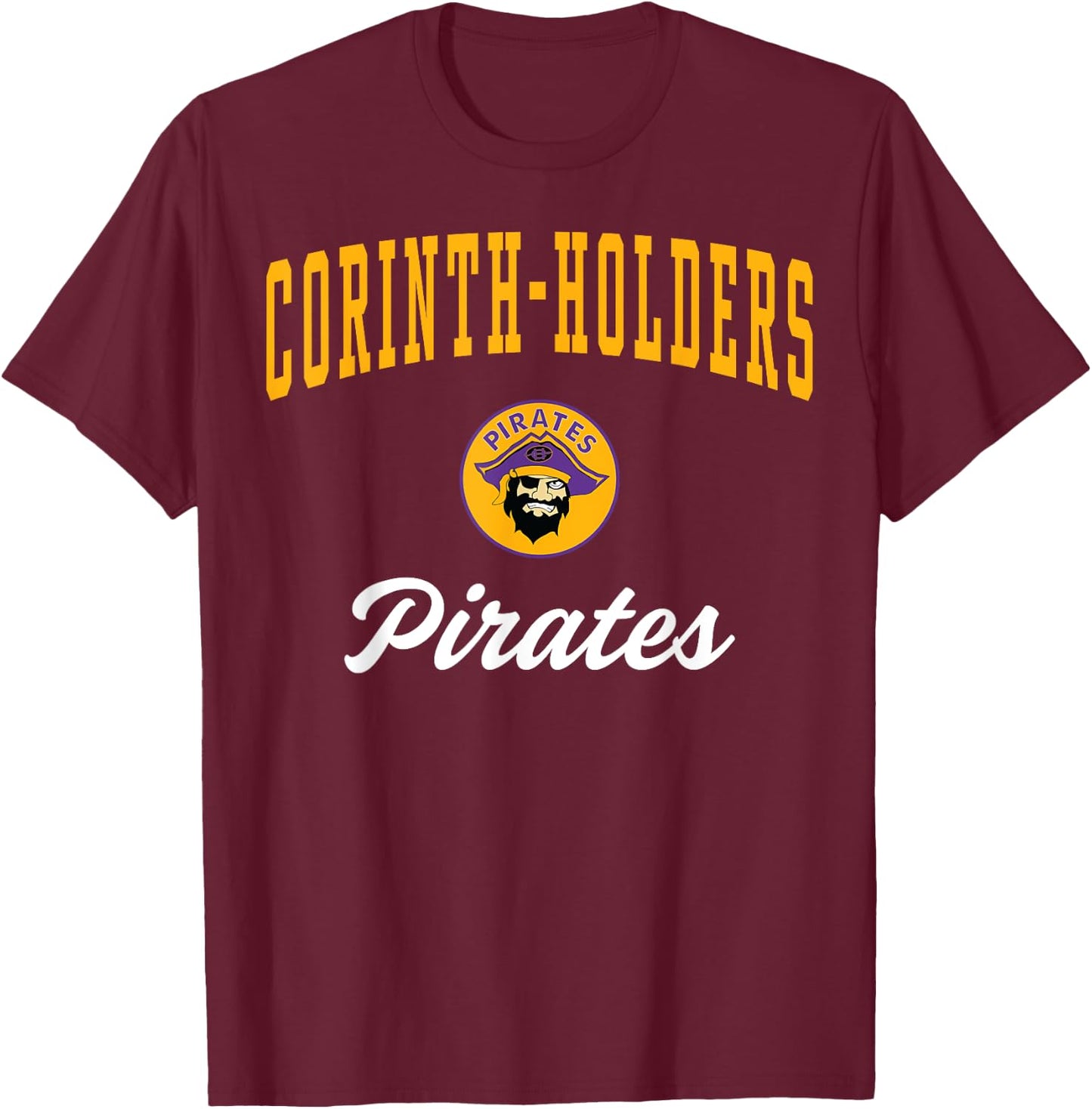Corinth-Holders High School Pirates T-Shirt - T-Shirt | Maroon