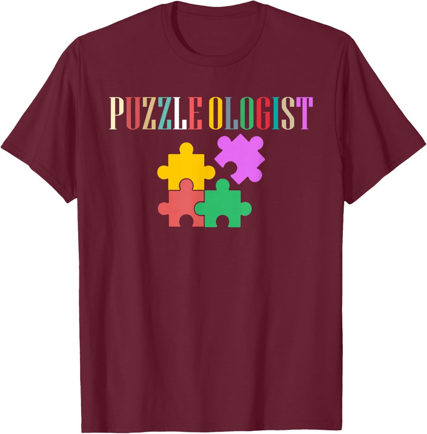 Puzzle King Puzzle Queen Jigsaw Puzzle Master Puzzleologist T-Shirt - T-Shirt | Maroon