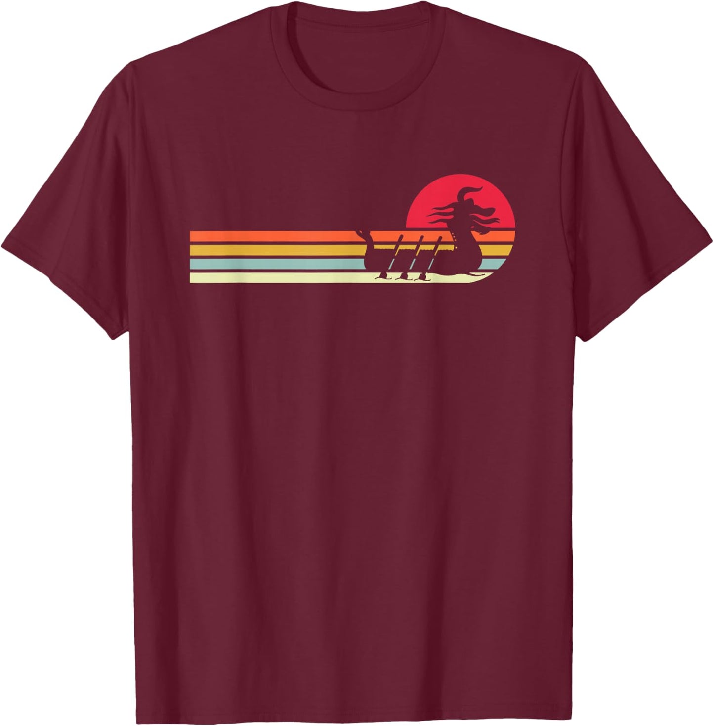 Dragon boat racing retro banner race paddling design T-Shirt - T-Shirt | Maroon