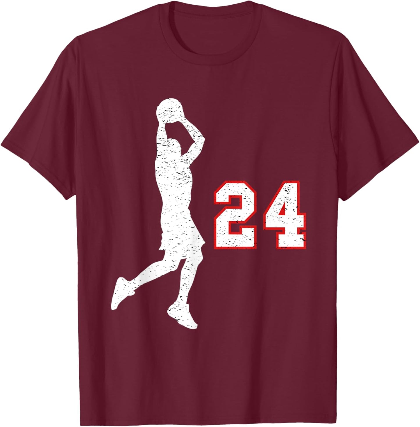 Basketball player gift number 24 for basketball fans T-Shirt - T-Shirt | Maroon