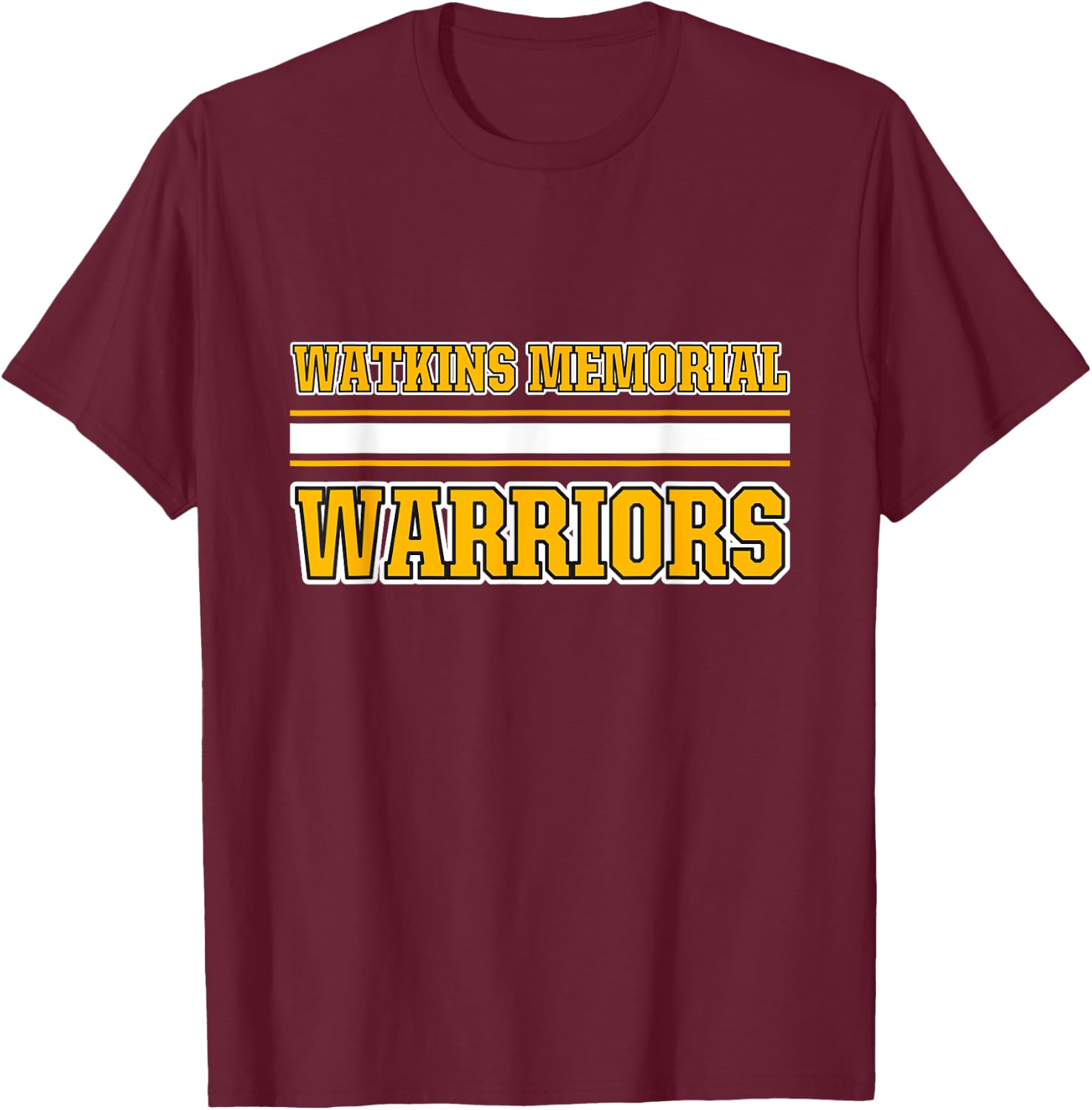 Watkins Memorial Warriors Horizontal Stripes T-Shirt - T-Shirt | Maroon